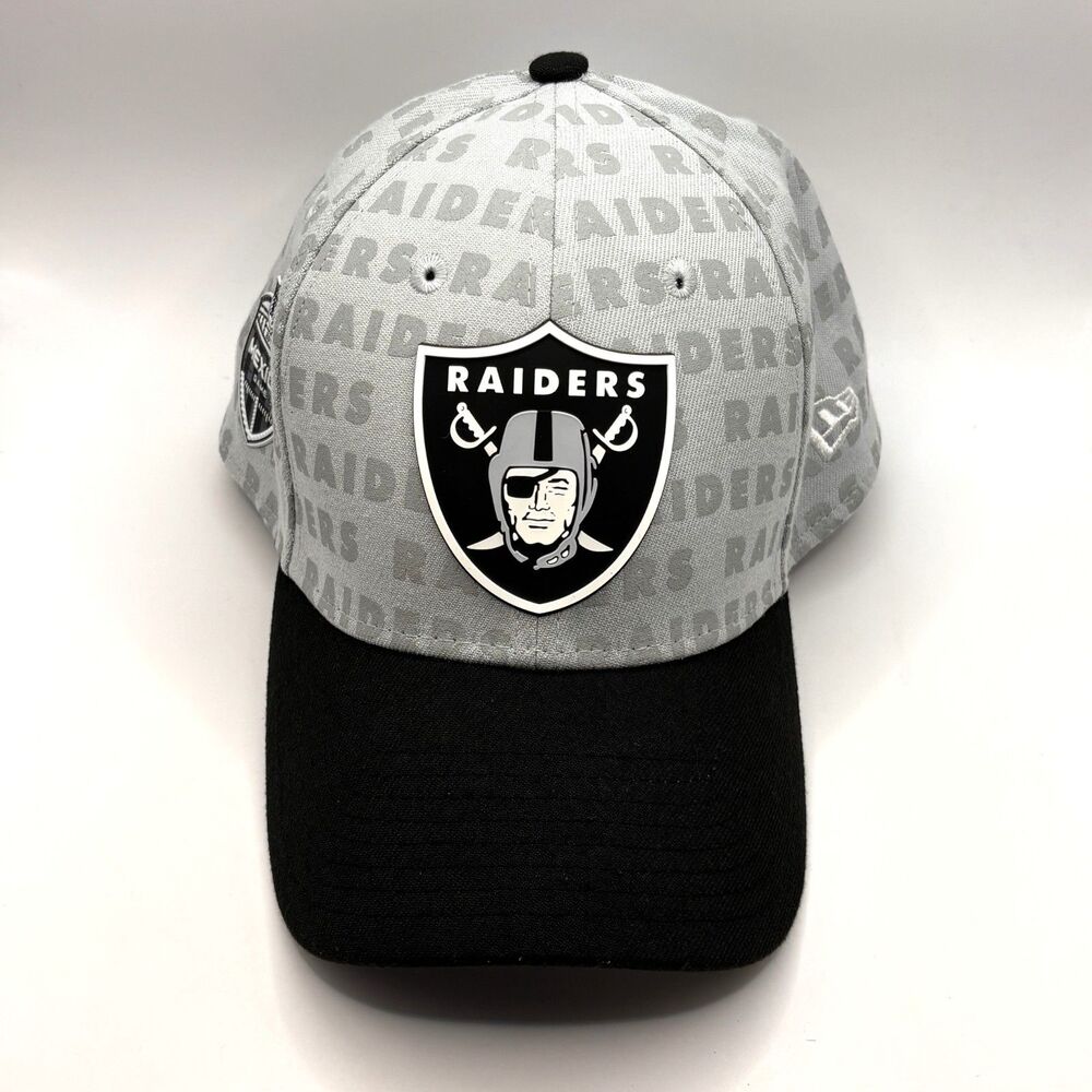 Raiders New Era Fitted Hat Cap Gray Black Size Adult Medium / Large